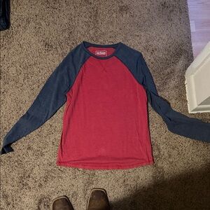 Urban Pipeline Red and Blue Long Sleeve Shirt